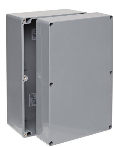 BUD Industries PN-1341-DG High-Impact ABS NEMA 4x Indoor Box, 9-7/16&#034; Length x