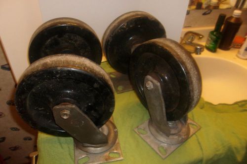 LARGE CASTORS (SET OF 4) FRONT SWIVEL BESTWAY MADE IN CANADA NO RES NUMBER 8