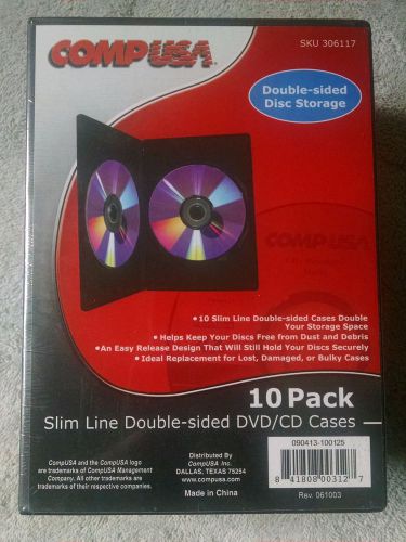 10 Pack Slim Line Double Sided DVD/CD Cases