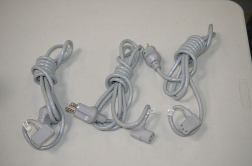 Lot of 3 power cords hospital grade with iec connectors 8 feet 10a 125v cordset for sale