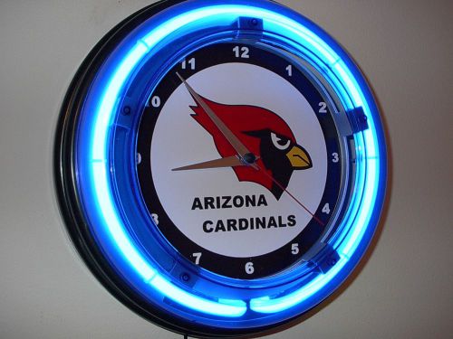Arizona Cardinals Football Man Cave Neon Wall Clock Advertising Sign