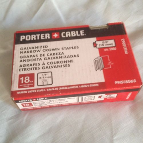 Porter-Cable PNS18063 Box of 5,000 5/8&#034; 18 Gauge Galvanized Crown staples NEW