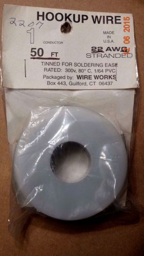 Wire works - #2207 hook-up wire 1 conductor 50ft. 22 awg stranded - new!! for sale