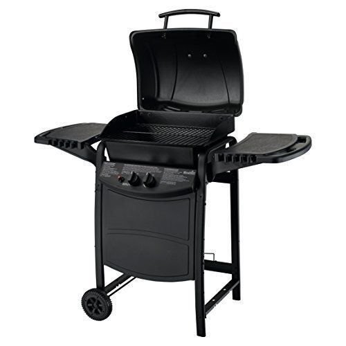 Propane Gas 2-Burner Grill Barbecue Burber Cooker Lid Shelves Wheels Patio Yard