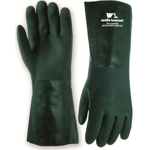 Wells lamont 167l heavyweight pvc coated work gloves with gauntlet cuff and new for sale