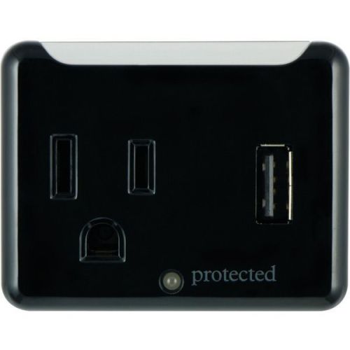 Ge 13470 surge protector wall tap indicator light 1 usb port/1 outlet for sale
