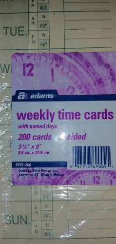 Adams 3 2/5&#034; X 9&#034; 2-sided Time Cards, Manila, 200 Count (9791-200) Timecards