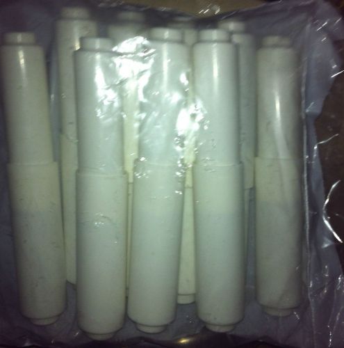 TOILET PAPER ROLLERS 1/2&#034; LOT OF 10 WHITE PLASTIC NEW
