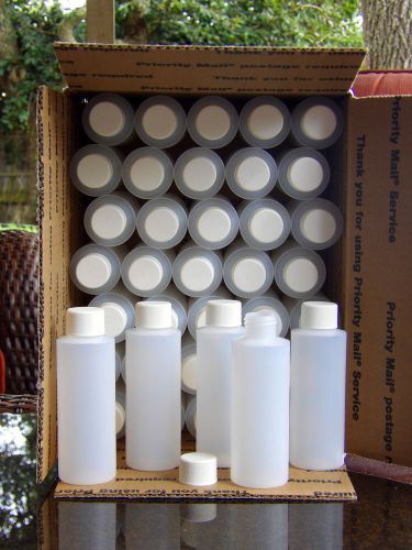 Lot Of 150 Plastic Bottle w/White Lid, 6-oz. 150-Pack, New / 150 Craft Bottles