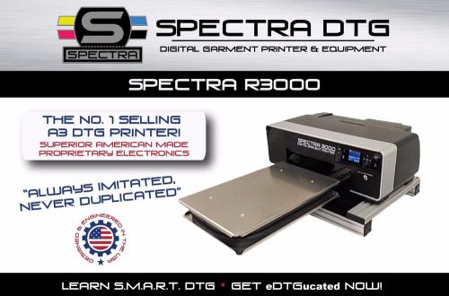 Spectra dtg r3000 direct to garment printer - cmyk and white ink configuration - for sale