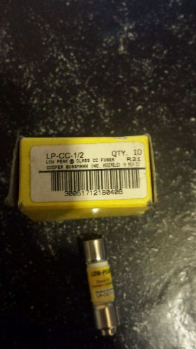 New in box lot of (10)bussmann lp-cc-1/2 amp lpcc-1/2 amp fuse class cc 600 volt for sale