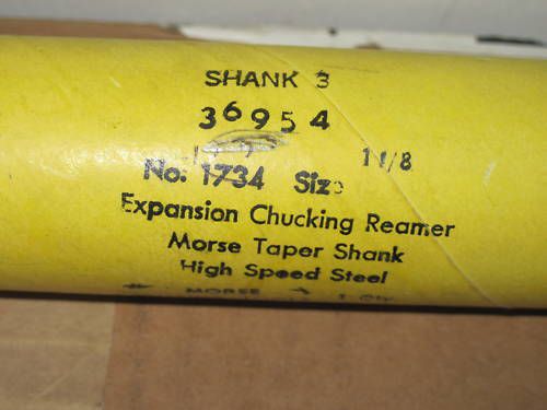 MORSE Expansion Chucking Reamer  SHANK 3   NO. 1734 / 22967  TAPER SHANK 1 1/8&#034;