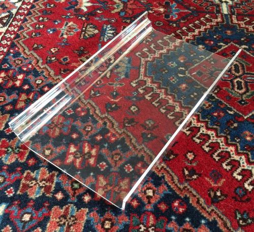 Lot of 2  Clear Acrylic Slatwall Shelves 12 x 6 with Front Lip