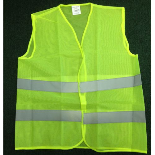 1x Neon Yellow Safety Vest W/ Reflective Strips High Security Visibility BN-8607
