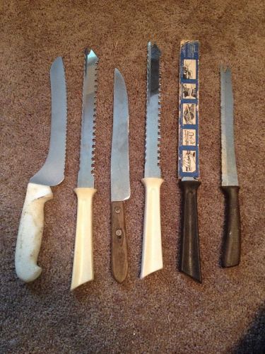 Lot Of 6 Vintage Knife Knives Kaylan Cutlery Quikut Quikkle Stainless Syscoware