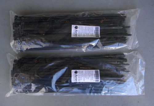 Two packs of 100 heavy duty 14&#034;  120lbs zip ties / cable ties black for sale
