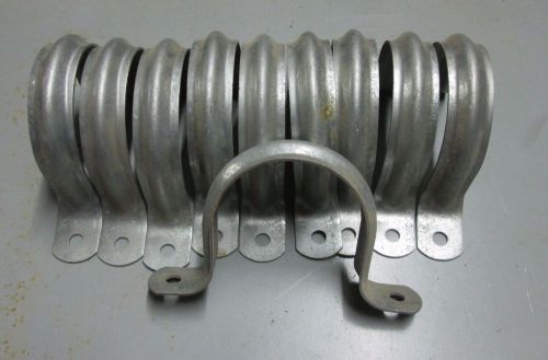 (LOT OF 10) 2 1/2&#034; Inch Pipe Strap Clamp Zinc