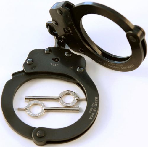 Peerless Black Police Handcuffs M701C Prison Restraints NIJ USA Made Bondage New