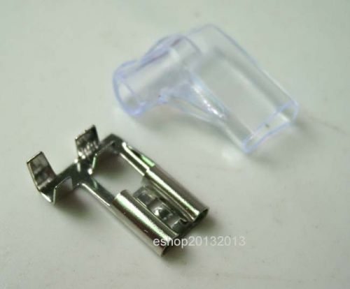 10 sets 6.3mm female  flag spade terminal connector + insulate sleeves cover for sale