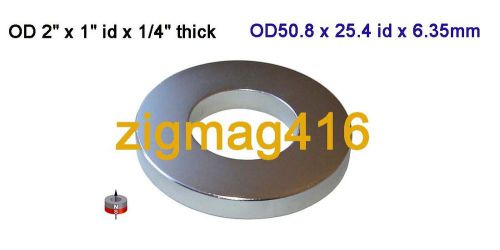 1 pc of Grade N52, OD2&#034; x 1&#034;id x1/4&#034;Neodymium Ring Magnet