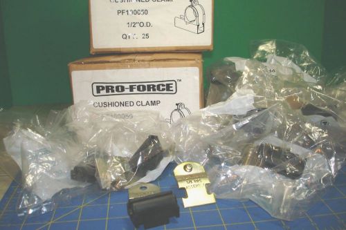 42 pro-force pf100050 1/4&#034; pipe 1/2&#034; tube strut cushion clamp pipe hangers new for sale