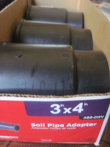3pk nibco 3 in x 4 in abs soil pipe adapter cl5805 74073 adaptor hub proline dwv for sale
