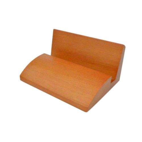Cherry Wood Business Card Holder Stand for Office or Home Desk 4&#034;x3&#034;