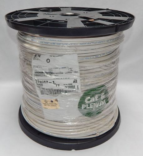 NEW 1000FT SPOOL OF AMP NETCONNECT CAT 6 PLENUM COMMUNICATIONS CABLE