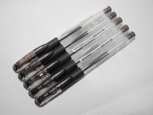 (10 Pen Pack) UNI-BALL Signo UM-151 0.28mm ultra fine roller ball pen, Brown BK