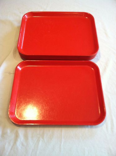 (6) CAMBRO CAMTRAY SERVING TRAYS  10 1/2&#034; X 13 5/8&#034; RED