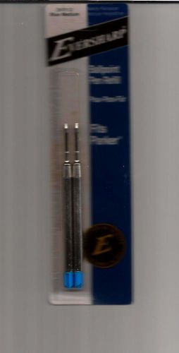Eversharp SKR1/2 Pack of 2 Ballpoint Pen Refills-Blue Medium-Fits Parker