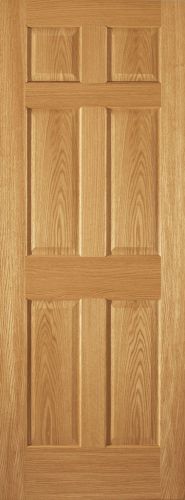6 Panel Red Oak Traditional Raised Stain Grade Solid Core Interior Doors Prehung