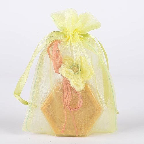 Organza Drawstring Gift Bag 8 x 12 inches 8&#034;x12&#034; Quantity of 10, Baby Maize