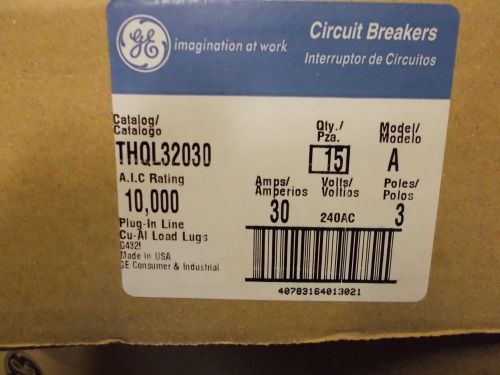 General electric thql32030  3p 30a 250v plug in breaker for sale