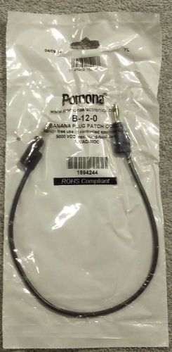 Patch cord banana to banana plug 12 &#034; black - pomona b-12-0 for sale