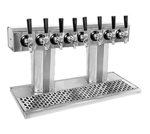 Glastender bt-8-ssr-ld bridge tee draft beer tower glycol-cooled (5) faucets for sale