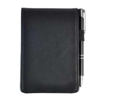 New Black Premium Leather Memo Pad Journals Field Notepad Holder for Blank Pads