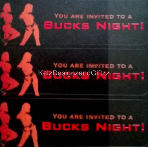 SALE! 35 x Bucks Night Stickers Labels for Bachelor Party Envelopes Invitations