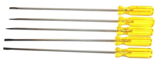 5 nos williams usa 3/16&#034; x 10&#034; blade standard slotted tip screwdriver #de-50 for sale