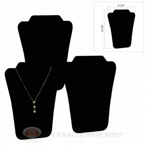 (3) 5 1/2&#034; Black Velvet Padded Pendant Necklace Display Easel Presentation