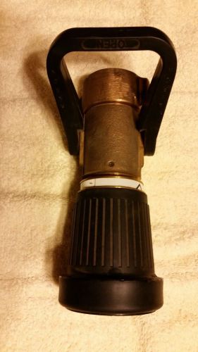 Akron brass fire hose nozzle ball valve 3015 95 gpm firefighter stream fog navy for sale