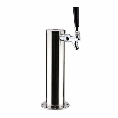 2.5&#034; Chrome Draft Beer Tower w/Single Faucet for Keezer Kegerator 12&#034; Tall CTS