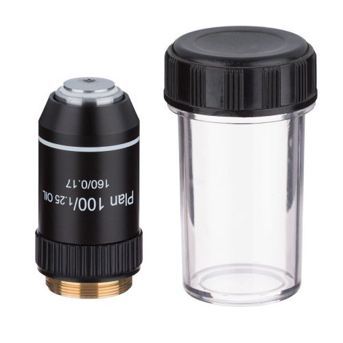 100X  Plan Achromatic Microscope Objective Lens with Black Finish