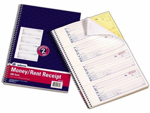New adams money and rent receipt book, 2-part carbonless, 2.75 x 7.13 inch for sale