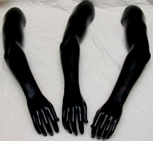 6 Black Male Mannequin Parts Display Model Right &amp; Left 3 Arms &amp; 3 Hands Lot