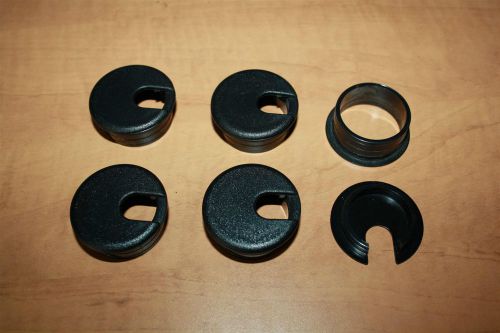 Quantity of 5 (five) two piece desk cable grommets (mini 1.5 inch size) for sale