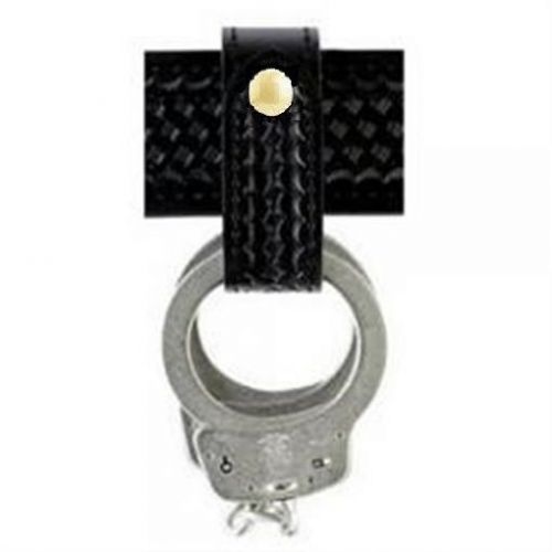 New Safariland Black Basket Weave Handcuff Strap Single Brass Snap 690-4B