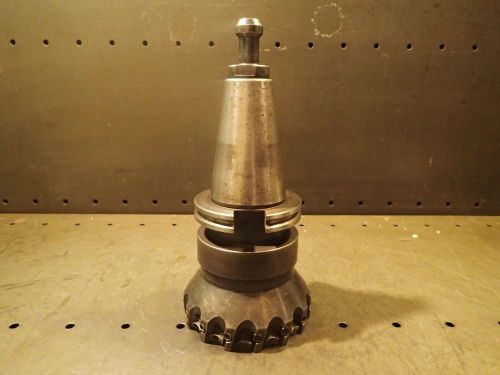 Carboloy 5&#034; Indexable Carbide Shell Mill CAT-50 V-Flange Taper Shank