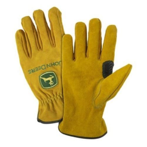 John Deere Mens Large cowhide Work  gloves tan