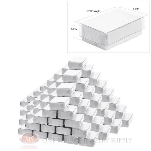 100 White View Top Cotton Filled Jewelry Gift Boxes 1 7/8&#034; x 1 1/4&#034;